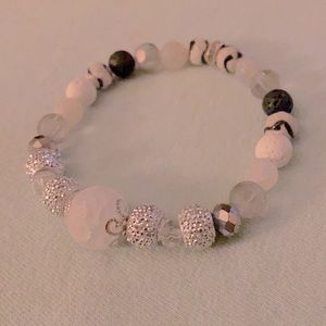 White bling beaded bracelet